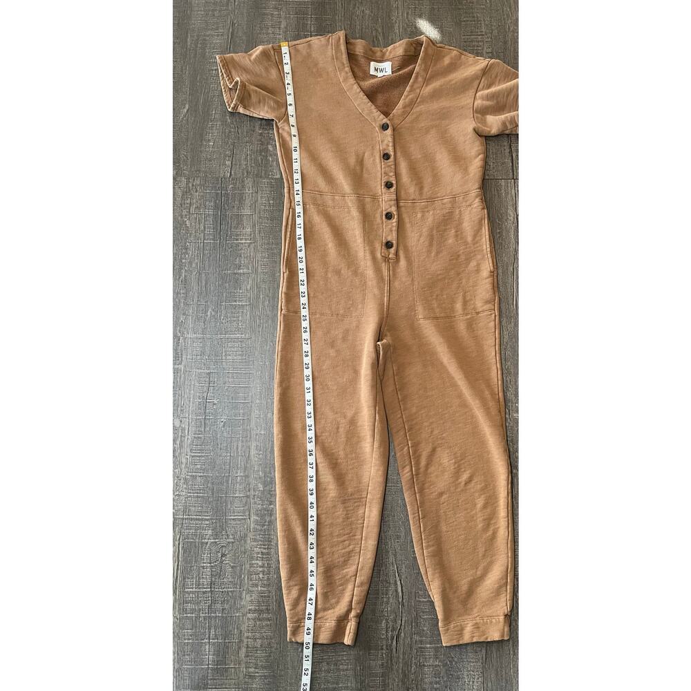 Madewell MWL Women's Short Sleeve Button Up Jumpsuit Coverall, Brown Size XS - Picture 9 of 12